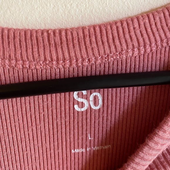 Pink Ribbed Long Sleeve - Picture 2 of 2